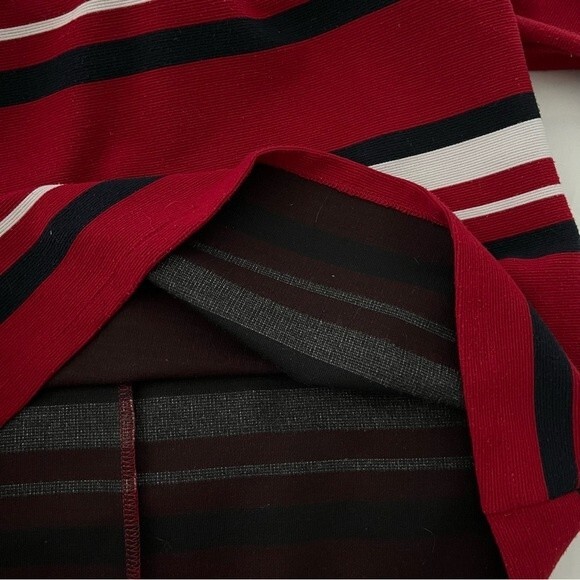 Zara Red Black and White Striped 3/4 Sleeve Shift Dress, Size S - Picture 8 of 12